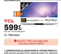 Téléviseur TCL 55MQLED80K