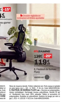 Fauteuil de bureau BXGAMING Fluxy
