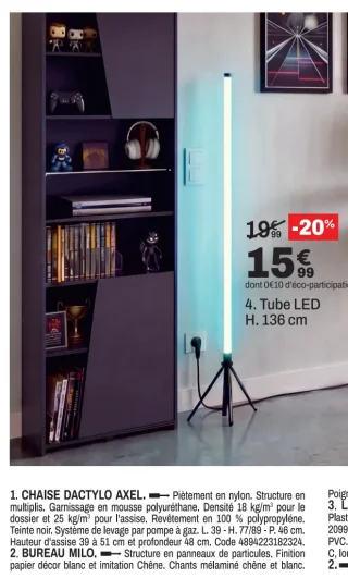 Tube LED H. 136 cm