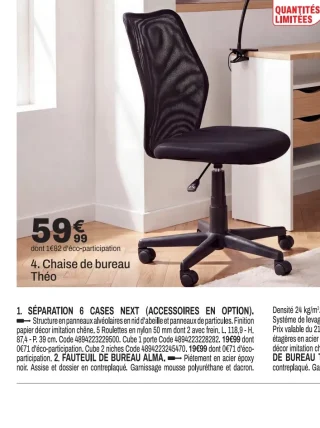 Chaise de bureau Théo