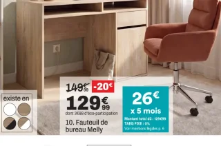 Bureau 1 porte 1 tiroir Best 2