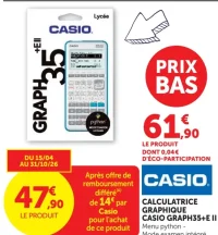 Calculatrice graphique Casio Graph35+ E II