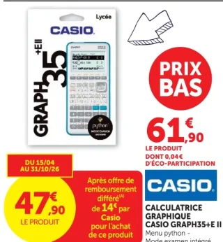 Calculatrice graphique Casio Graph35+ E II