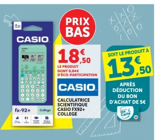 Calculatrice scientifique Casio FX92+ Collège