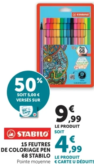 15 feutres de coloriage Pen 68 Stabilo