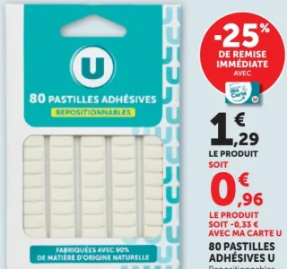 80 Pastilles adhésives repositionnables U