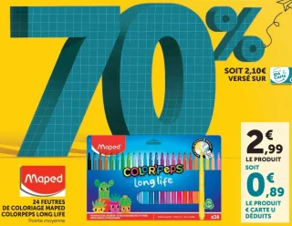 24 feutres de coloriage Maped Color'peps Long Life