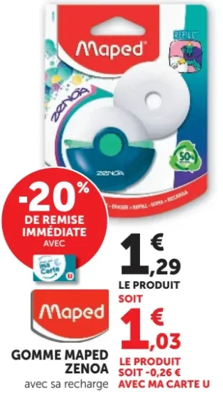 Gomme Maped Zenoa avec sa recharge