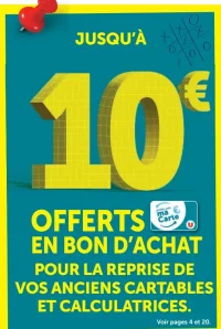 Reprise de vos anciens cartables et calculatrices