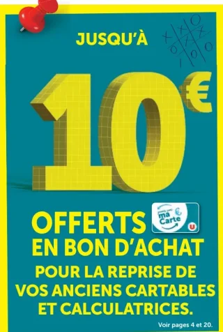 Reprise de vos anciens cartables et calculatrices