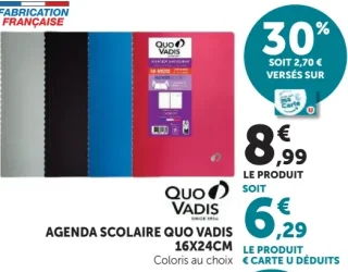 Agenda scolaire Quo Vadis 16x24cm