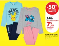 Pyjama enfant licence Pokémon / Stitch U essentiel
