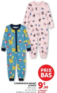 Combinaison enfant licence Pokémon / Stitch