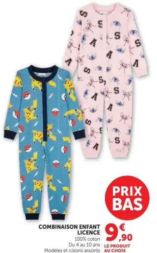 Combinaison enfant licence Pokémon / Stitch