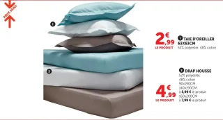 Taie d'oreiller ou drap housse