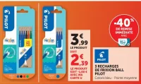Pilot 3 recharges de Frixion Ball