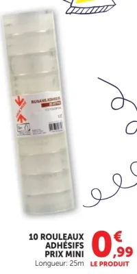 10 Rouleaux adhésifs Prix Mini