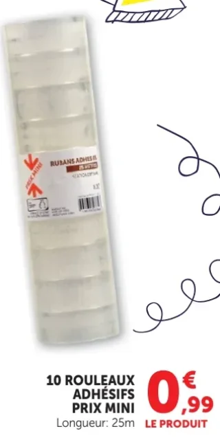 10 Rouleaux adhésifs Prix Mini