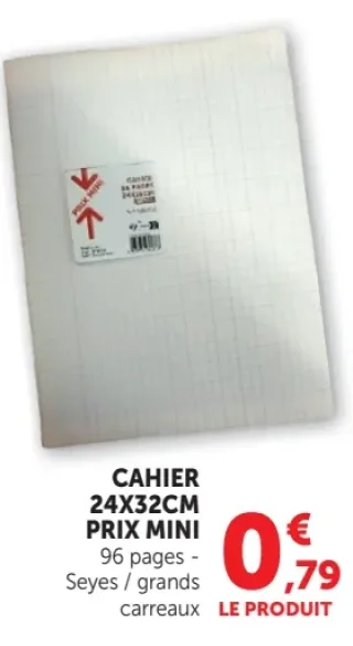 Cahier 24x32cm Prix Mini