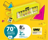 10 Bâtons de colle UHU avec trousse