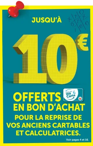 Reprise de vos anciens cartables et calculatrices (jusqu'à 10€ offerts en bon d'achat)