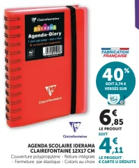 Agenda Scolaire Iderama Clairefontaine 12x17 cm