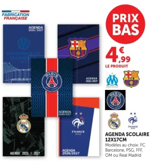 Agenda scolaire 12x17cm Modèles au choix