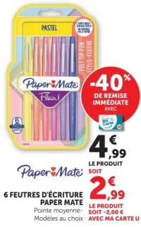 6 feutres d'écriture Paper Mate Flair!