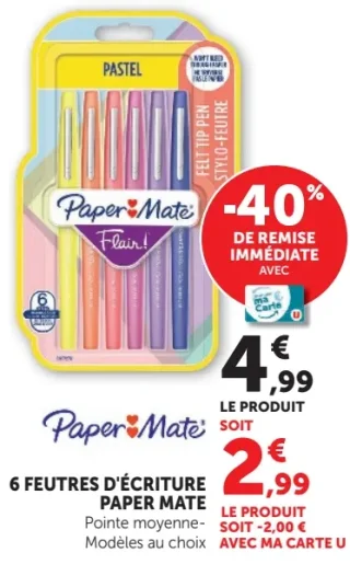 6 feutres d'écriture Paper Mate Flair!