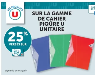 Gamme de cahier piqûre U unitaire