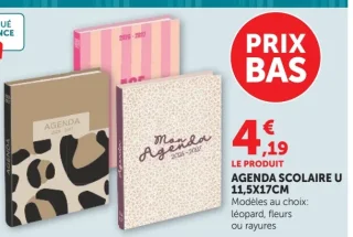 Agenda scolaire U 11,5x17cm