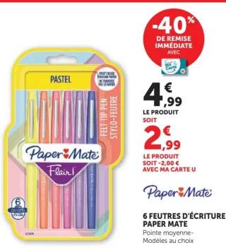 6 feutres d'écriture Paper Mate
