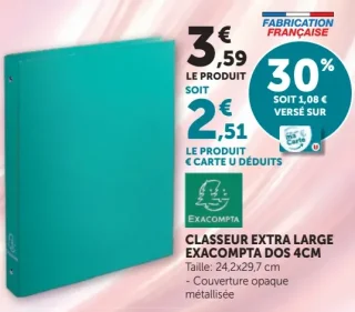 Classeur Extra Large Exacompta Dos 4cm