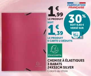 Chemise A Elastiques 3 Rabats 24x32cm Silver Exacompta