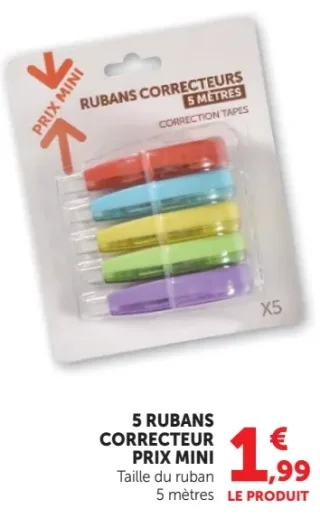 5 Rubans correcteurs Prix Mini