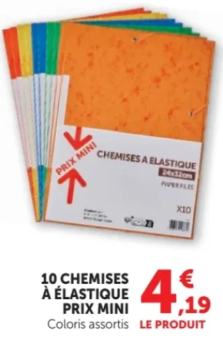 10 chemises à élastique Prix Mini