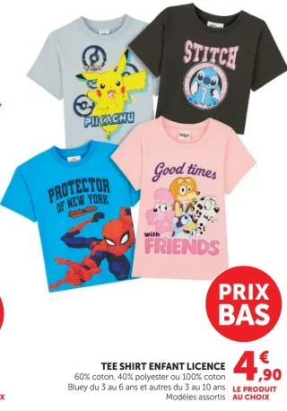 Tee shirt enfant licence