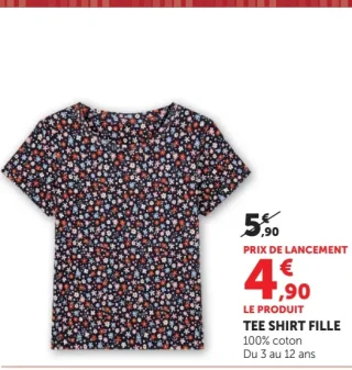 TEE SHIRT FILLE U essentiel
