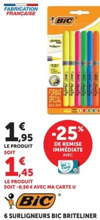 6 Surligneurs BIC Briteliner