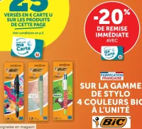 Gamme de Stylo 4 couleurs BIC à l'unité