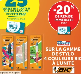 Gamme de Stylo 4 couleurs BIC à l'unité