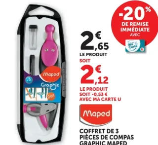 COFFRET DE 3 PIÈCES DE COMPAS GRAPHIC MAPED