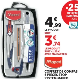 COFFRET DE COMPAS 6 PIÈCES STOP SYSTEM MAPED