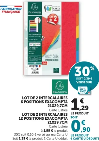 Lot de 2 intercalaires Exacompta 21x29,7cm