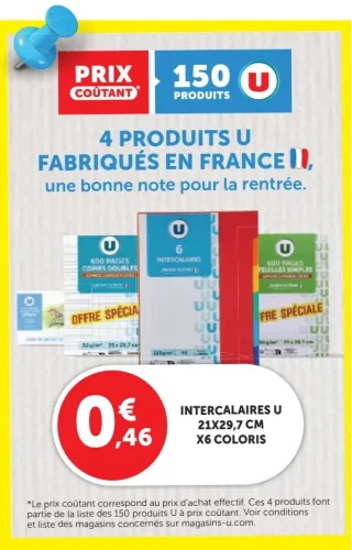 Intercalaires U 21x29,7 cm x6 coloris