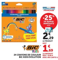 24 crayons de couleur Bic Kids Evolution