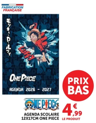 Agenda Scolaire 12x17cm One Piece