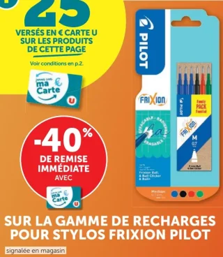 Gamme de recharges pour stylos Frixion Pilot
