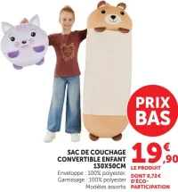 Sac de couchage convertible enfant 130x50cm