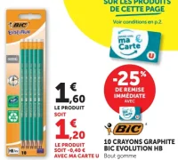 10 Crayons Graphite Bic Evolution HB Bout gomme